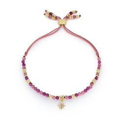 ruby and gold star charm Bracelet