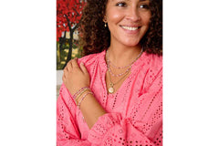 ruby and gold star charm Bracelet