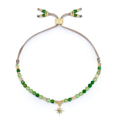 Peridot & Gold Star Charm Bracelet