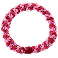 Red bubblegum stripe hair tie