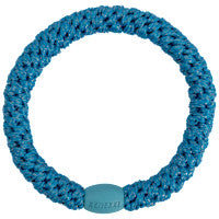 Azure blue glitter hair tie
