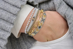 Grey & Gold beaded Friendship Bracelet