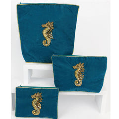 Sea horse clutch or make up bag