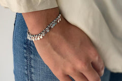 Multi star silver & navy bracelet