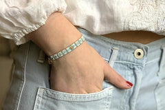 White & turquoise beaded Friendship Bracelet