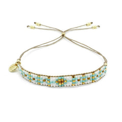 White & turquoise beaded Friendship Bracelet