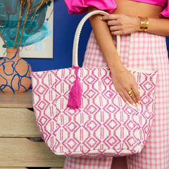 Magenta Pink woven bag