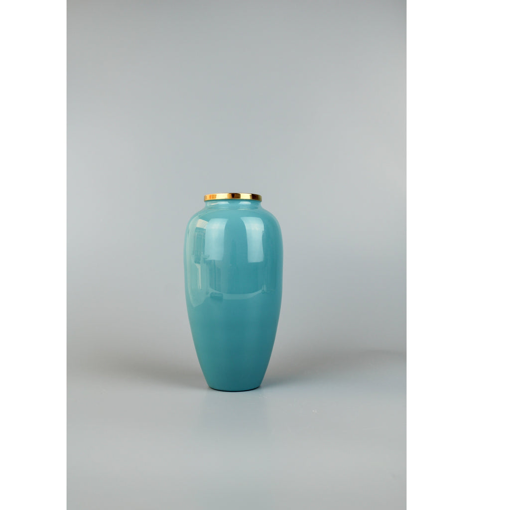 Medium Denim Enamal Brass Vase