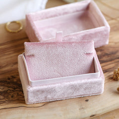 Blush Pink Velvet Jewellery Box