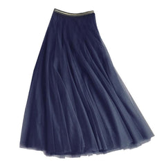 Tulle Navy Skirt with gold waistband - one size