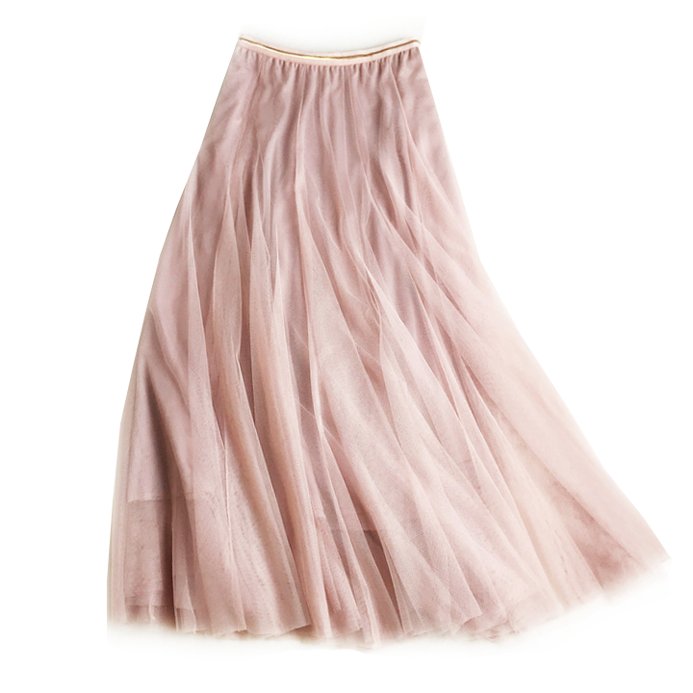 Tulle Soft Pink Skirt with gold waistband - one size