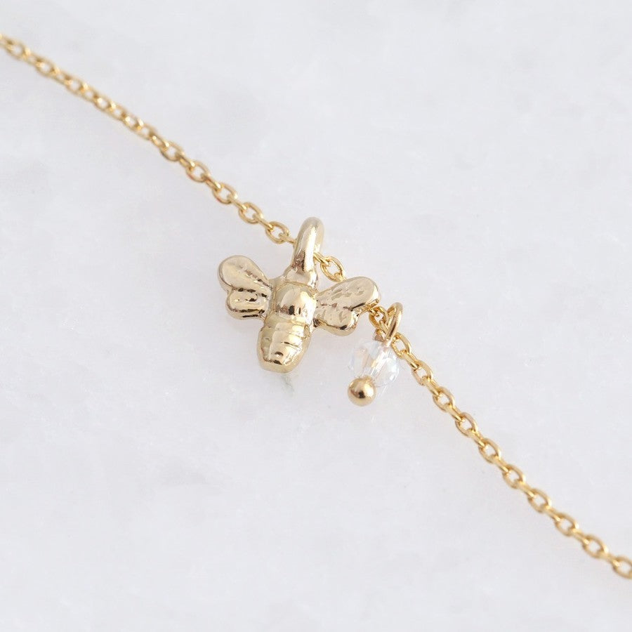 Gold Bee Charm Anklet