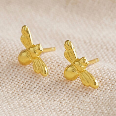 Bumble Bee gold sterling silver earrings