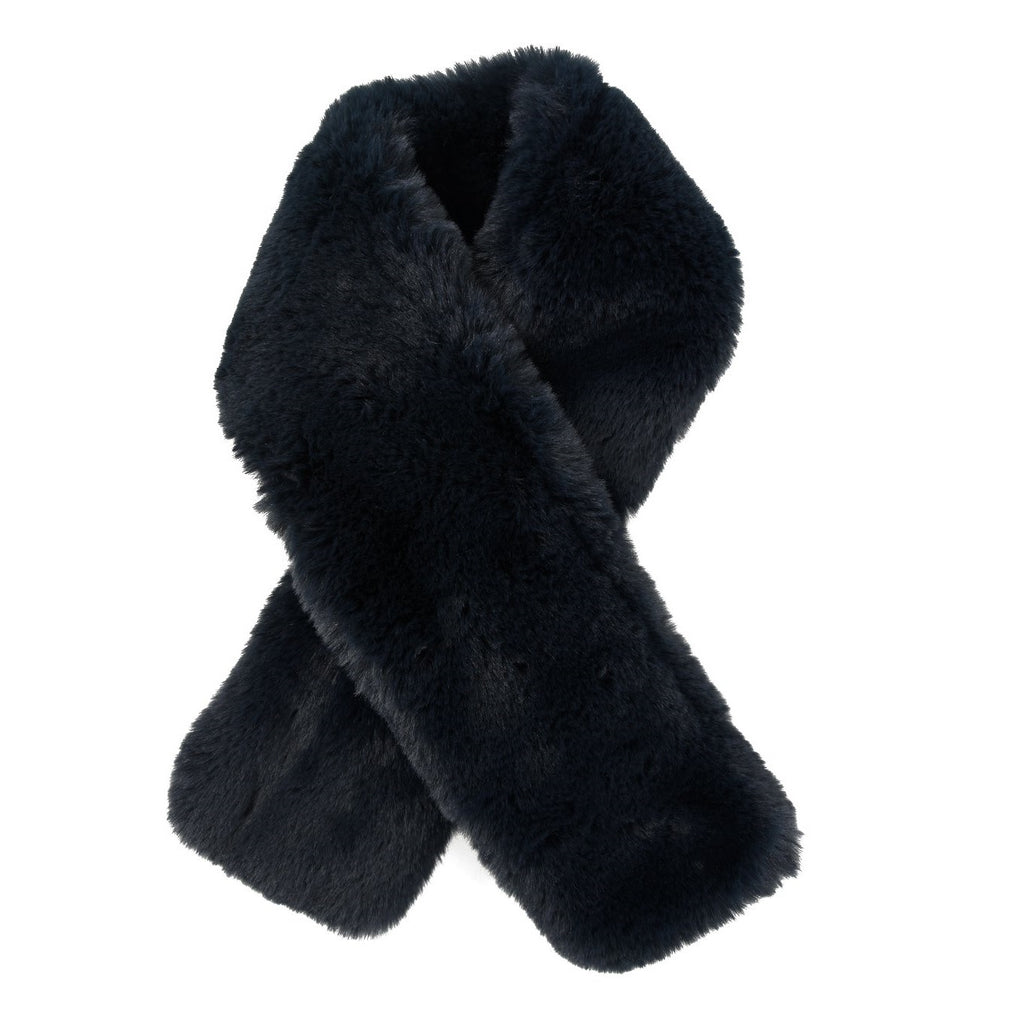 Navy blue Faux fur collar