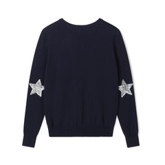 Navy star jumper