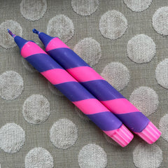 Neon Pink/Blue Helter Skelter Candle