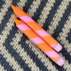 Neon Orange/Pink Helter Skelter Candle