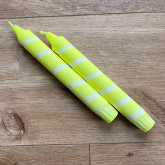 Neon Yellow Corkscrew Candle