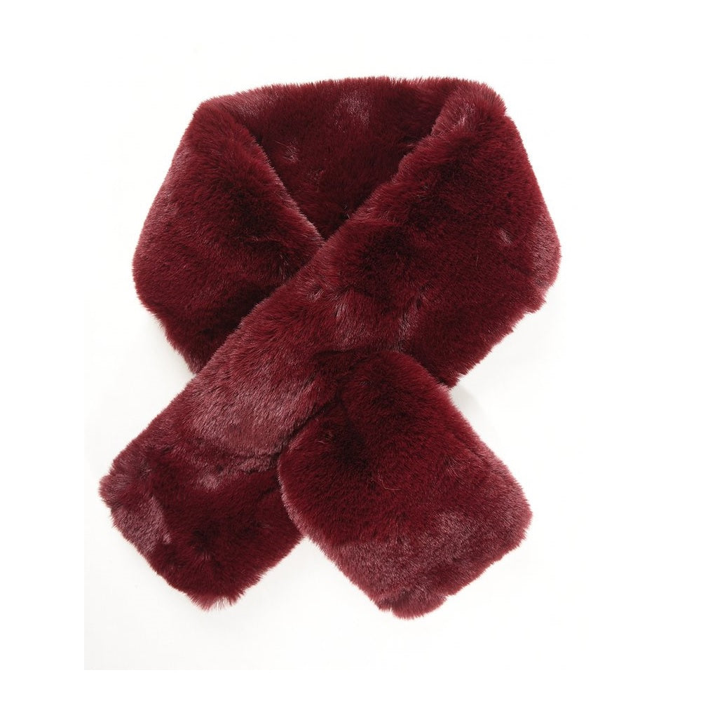 Berry faux fur collar