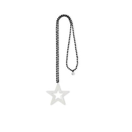 Long Silver Star Crystal necklace