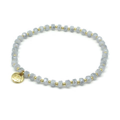 Smoke & Gold Crystal Stretch bracelet