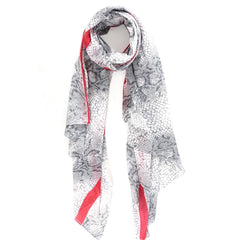 Grey & Fuchsia Snake Print scarf