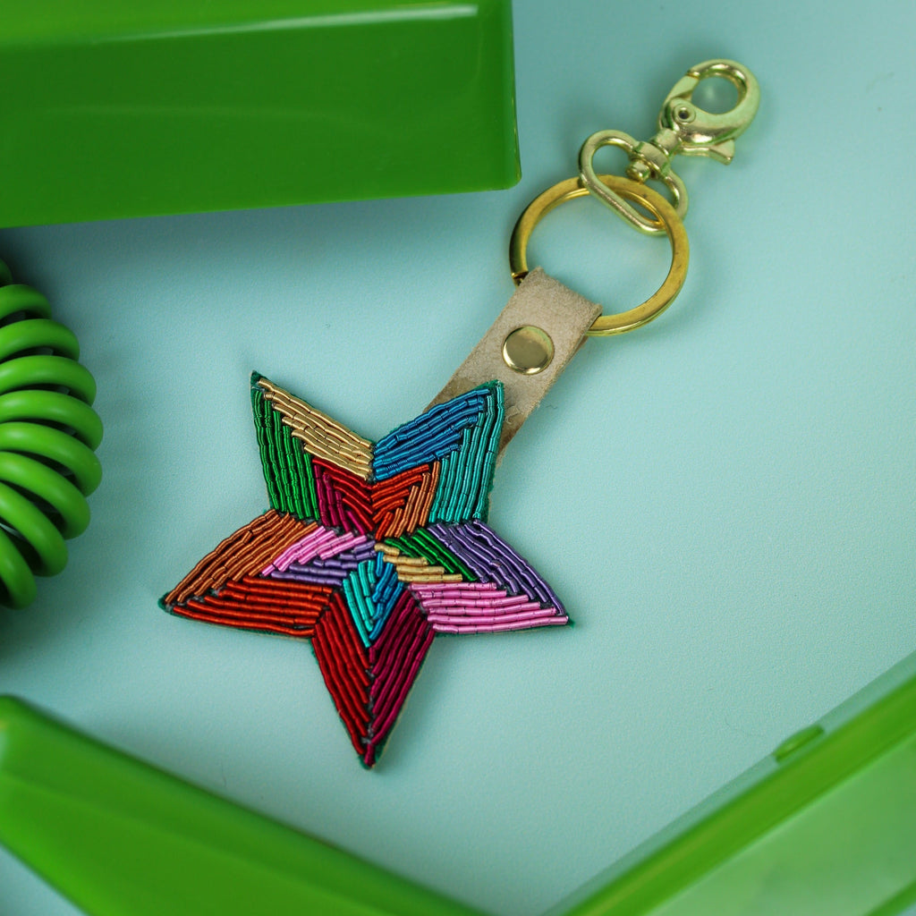 Rainbow star Keyring