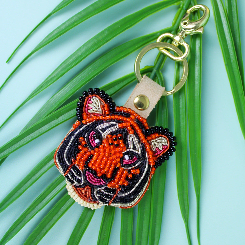 Tiger Beaded Keyring