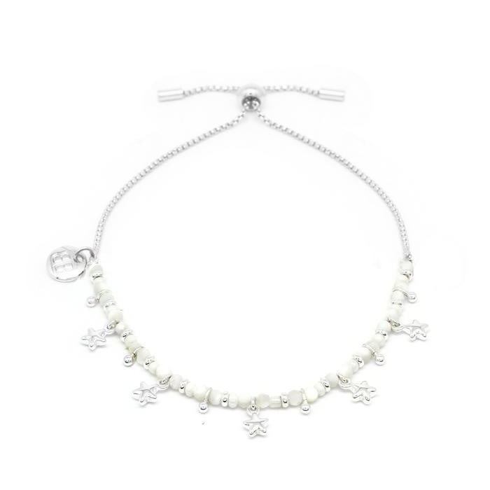 Silver pearl & star charm bracelet Bracelet