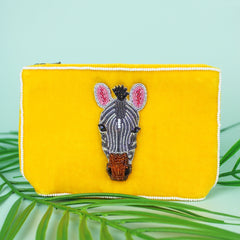 Sunshine Zebra Velvet purse